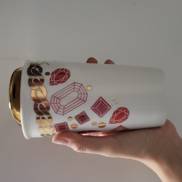 Starbucks 2014 gold and jewels ceramic tumbler 14 oz - Picture 3 of 9